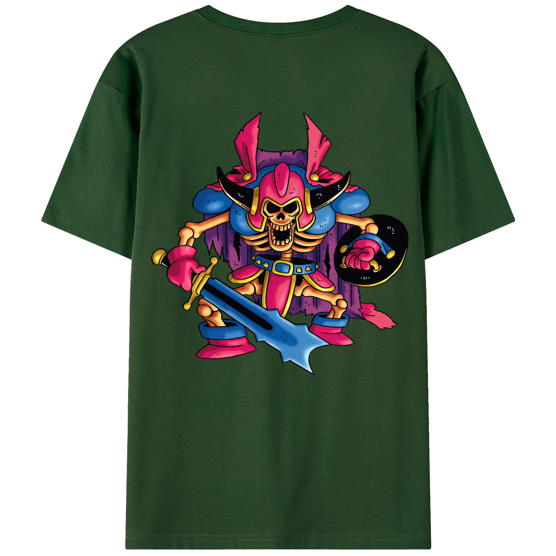 （画像用） ドラゴンクエスト Doragon Kuesuto Dragon Quest 綿100％半袖Tシャツ（背面プリント）